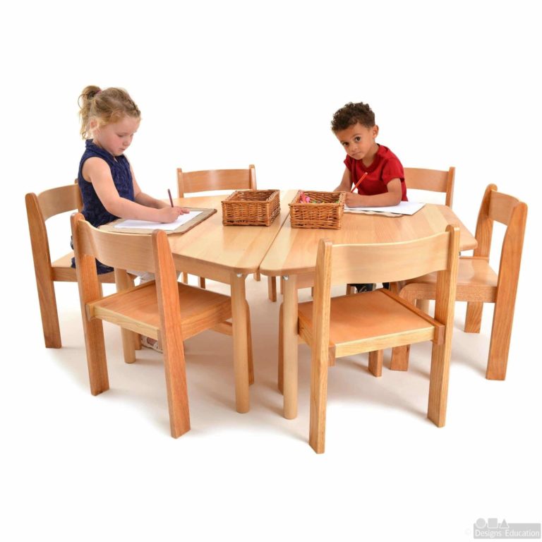 Solid Beech Trapezoidal Table