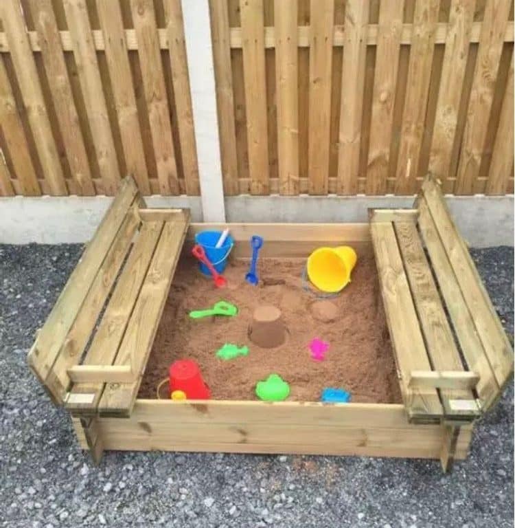 Sandpit with Folding Lid Seats