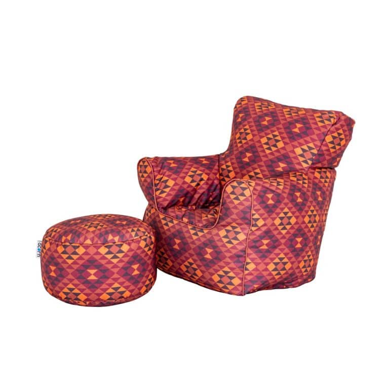 Bohemian Beanbag Chair and Footstool