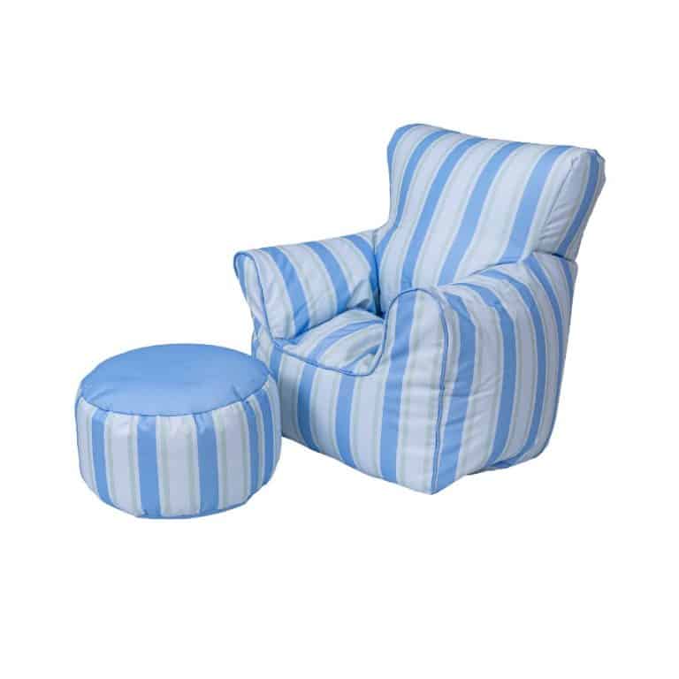 Coastal Beanbag Chair and Footstool