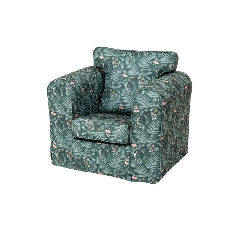 Green Floral Loose Cover Chair