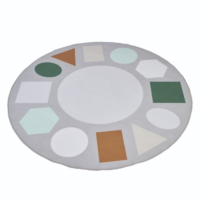 Geometric Shapes Scandi Round Rug