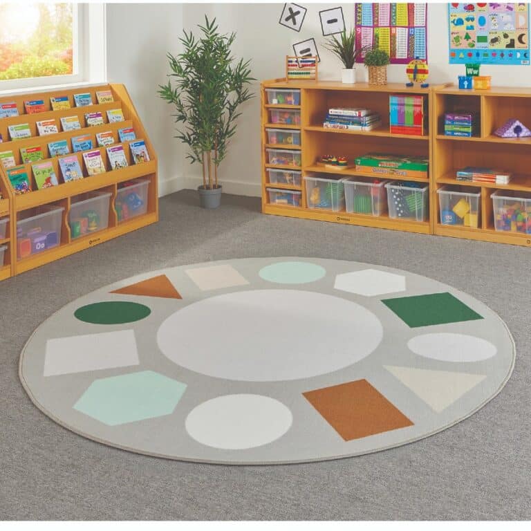 Geometric Shapes Scandi Round Rug - Image 3