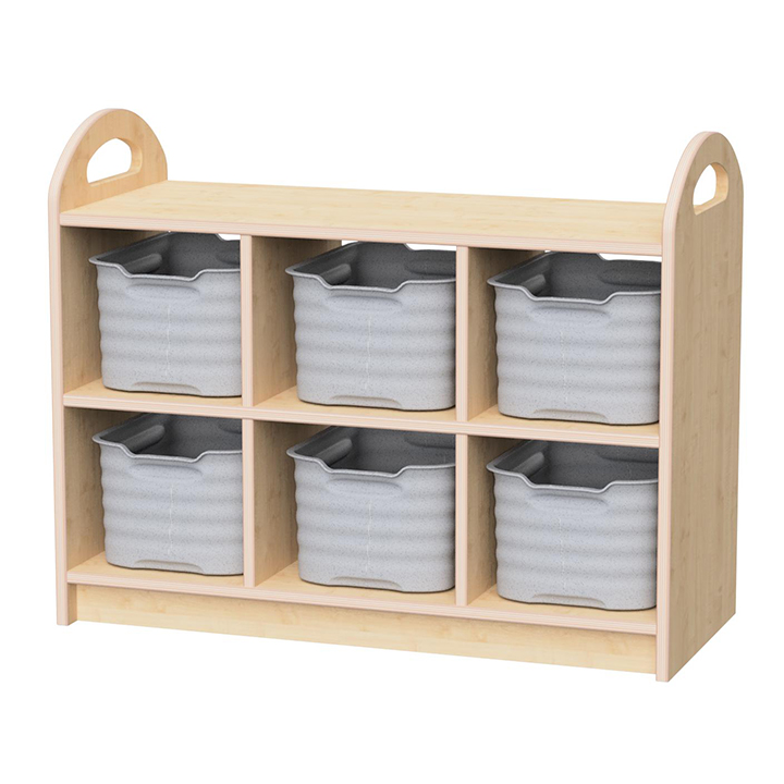 CloudCubby® Pioneer Two Tier Open Shelving with Dividers