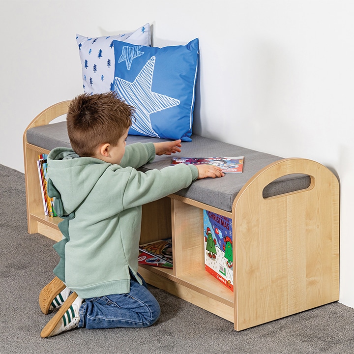 Cloudcubby® Pioneer Wide Open Shelving Unit with Seat Pad - Image 2