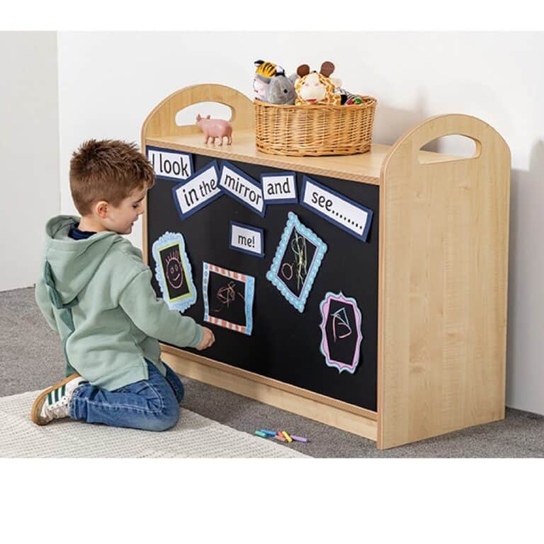 Pioneer Two Tier Storage Unit with Chalkboard Back